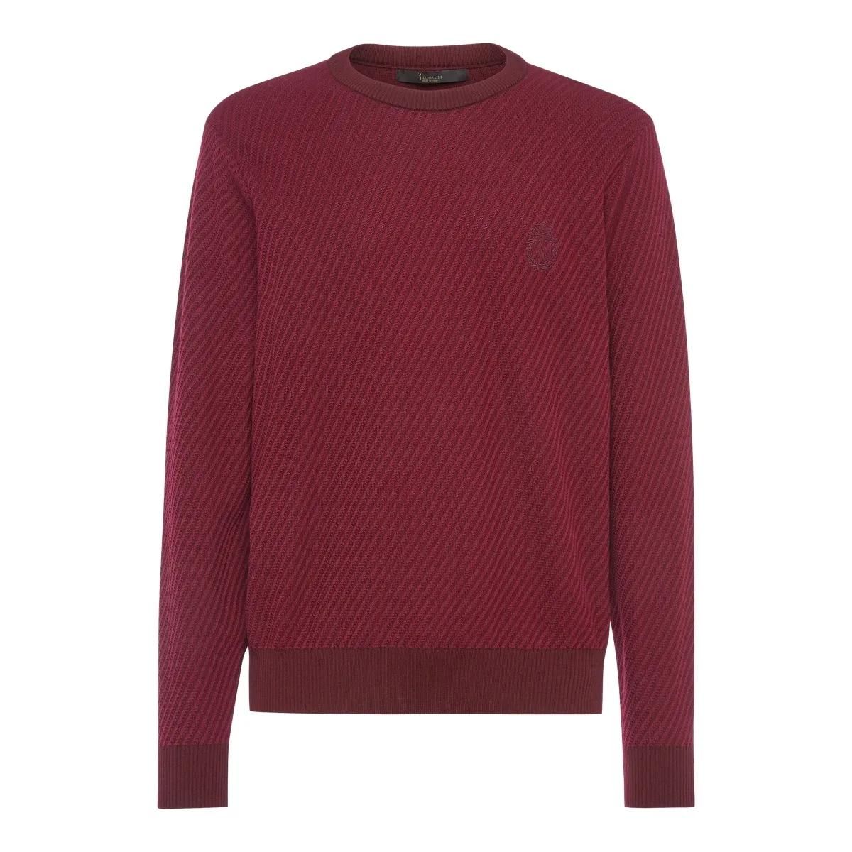 Rundhals-Pullover aus Merinowolle mit Struktur