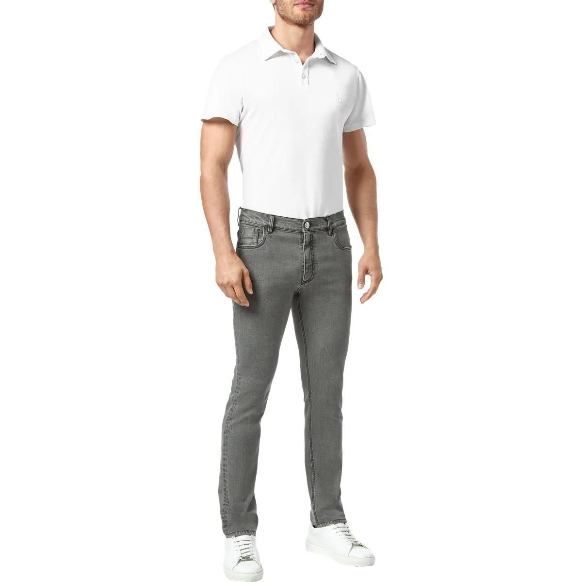 Stretch Denim Jeans mit geradem Bein