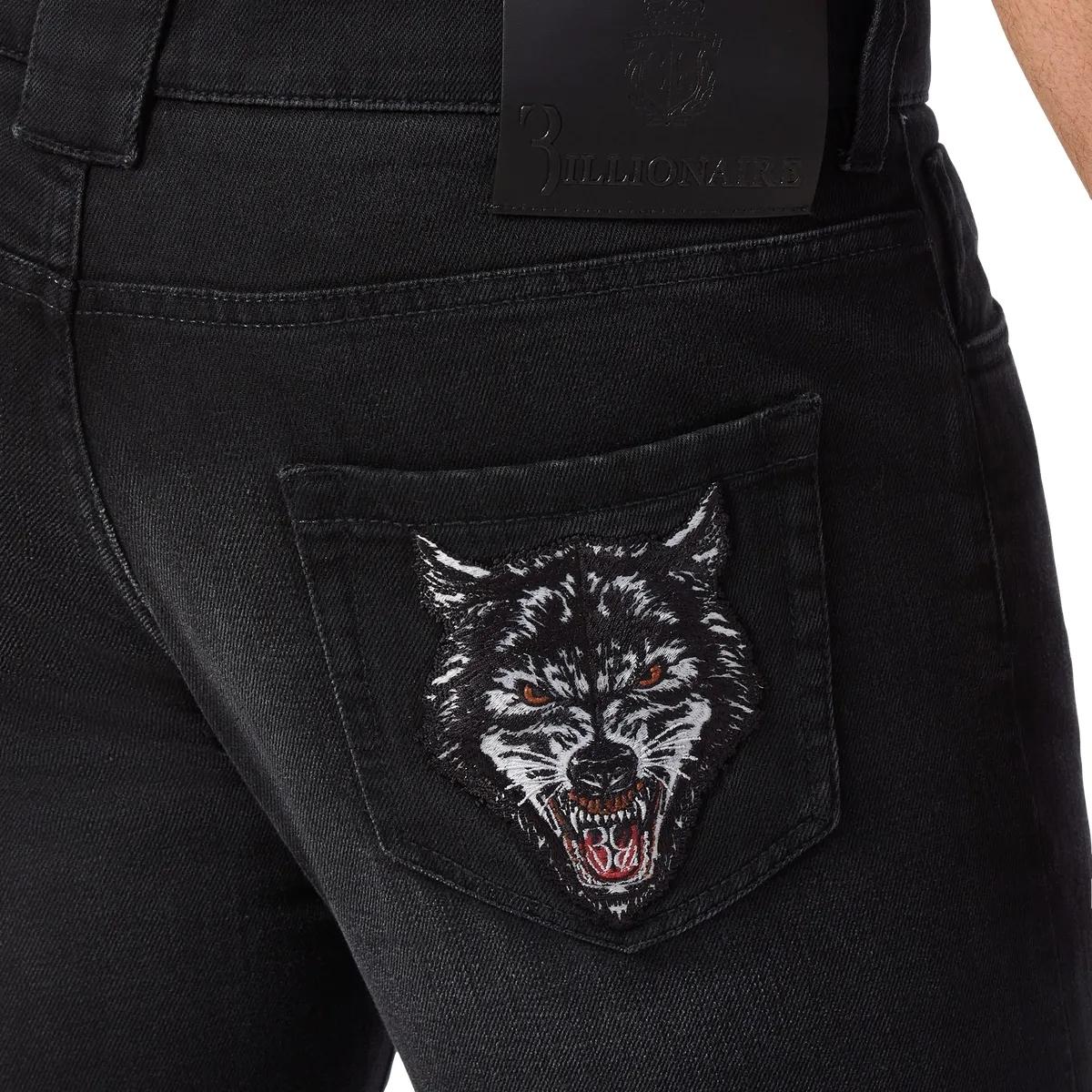 Stone-washed Jeans mit geradem Bein