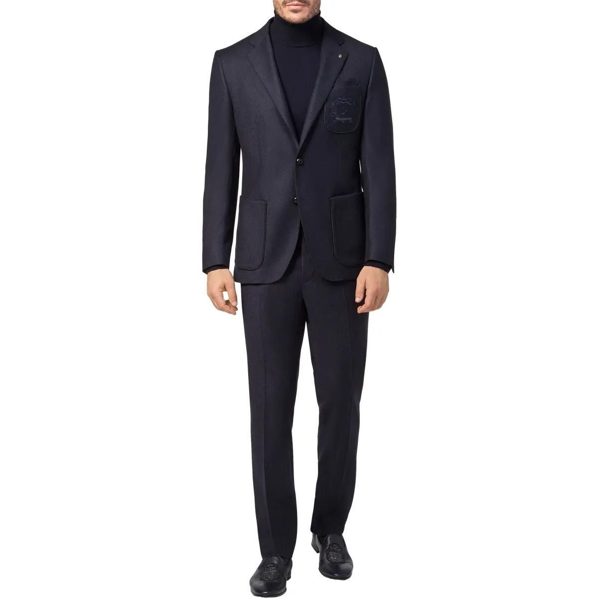 Elegantes Wollmischungs-Sakko mit Aufnäher