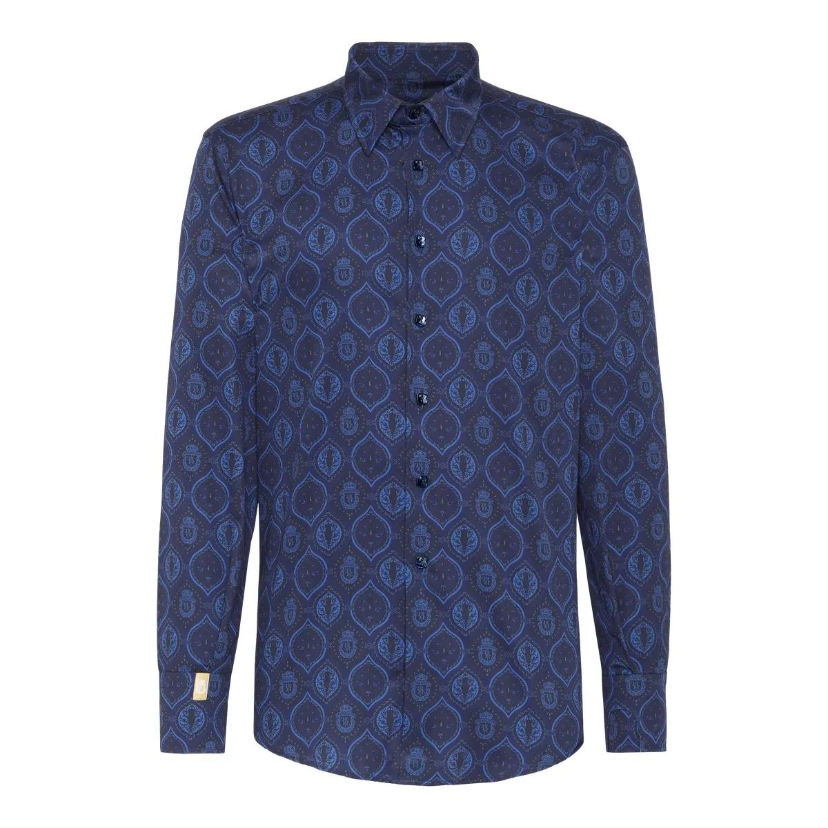 Bedrucktes Baumwoll-Popeline-Hemd mit Knopfleiste