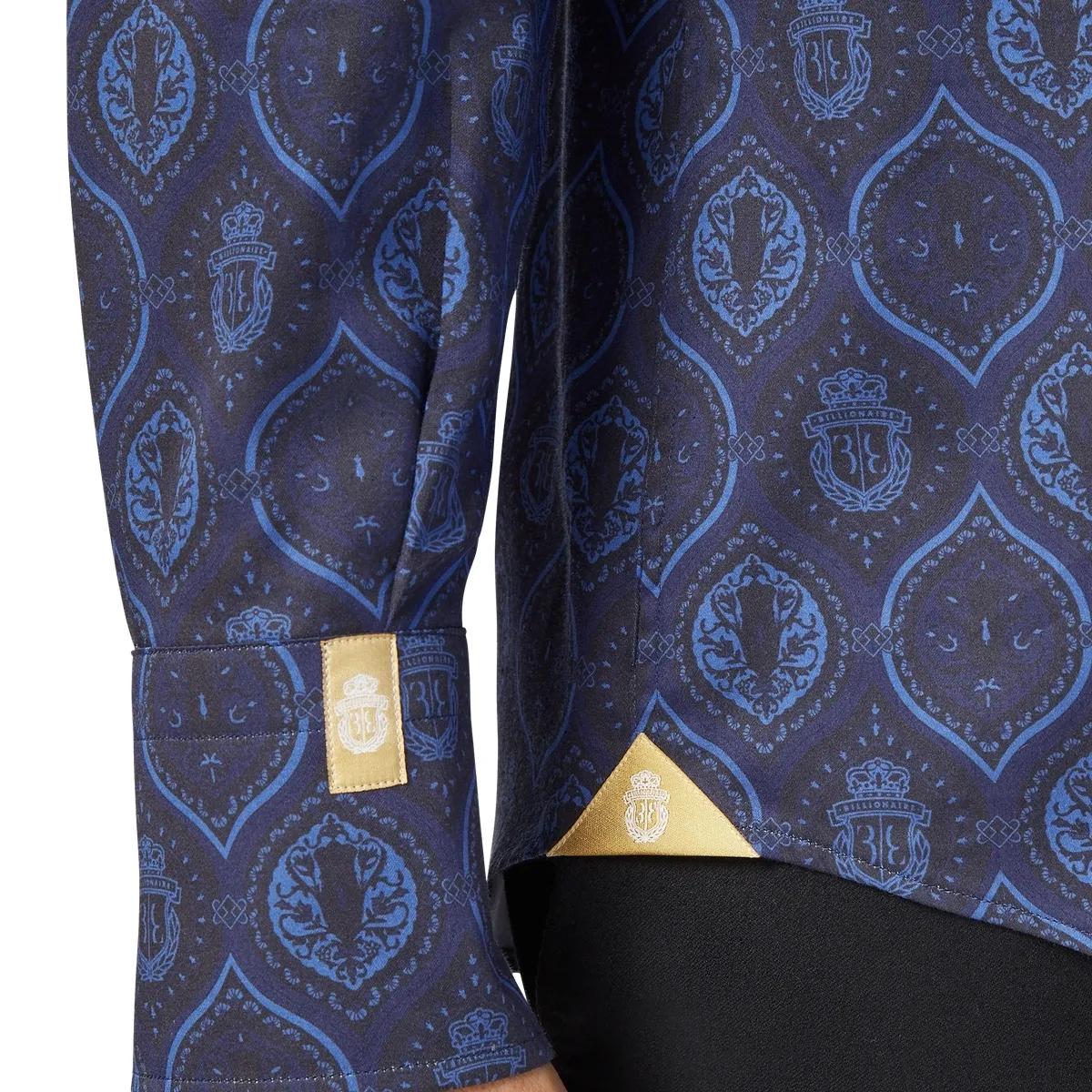 Bedrucktes Baumwoll-Popeline-Hemd mit Knopfleiste