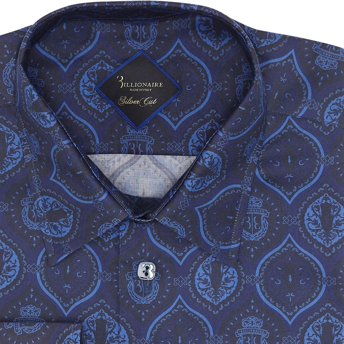 Bedrucktes Baumwoll-Popeline-Hemd mit Knopfleiste