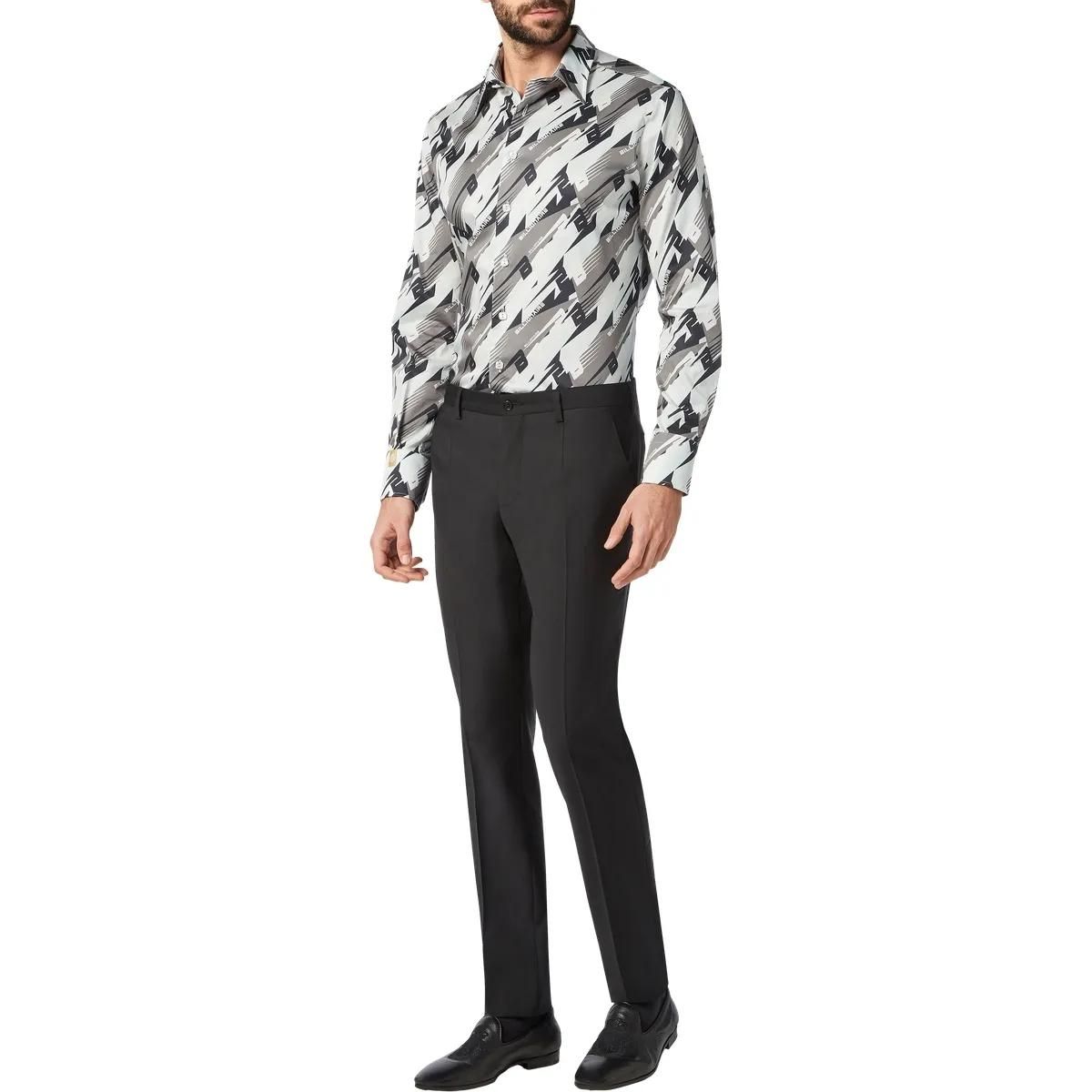 Bedrucktes Slim-Fit Baumwoll-Popeline-Hemd