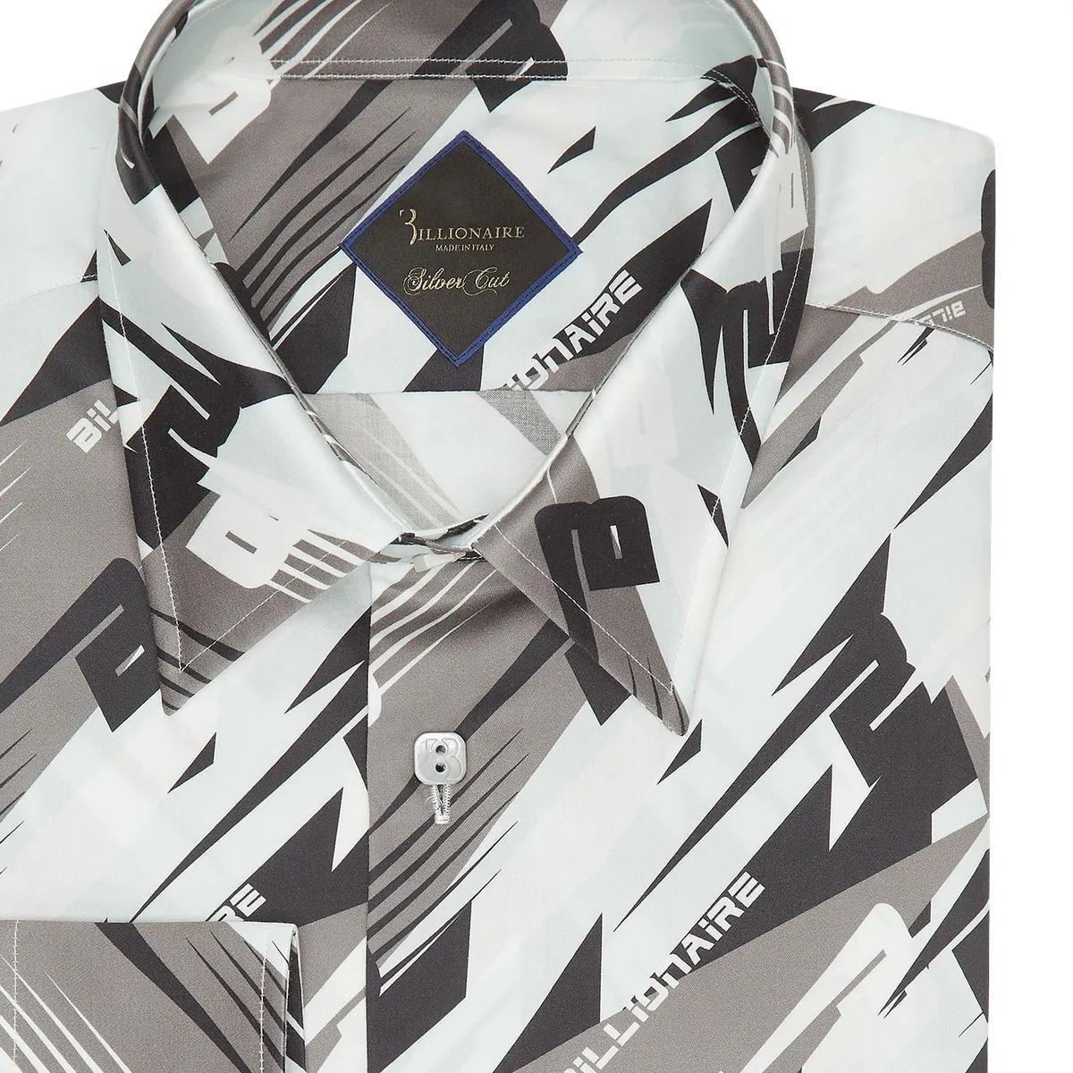 Bedrucktes Slim-Fit Baumwoll-Popeline-Hemd