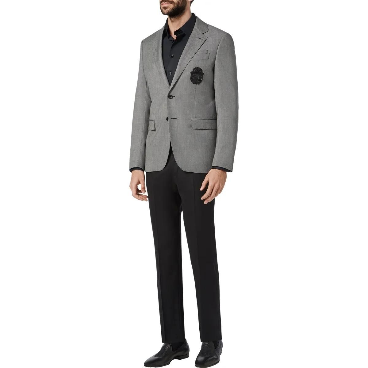 Texturierter Woll-Blazer mit zwei Knöpfen