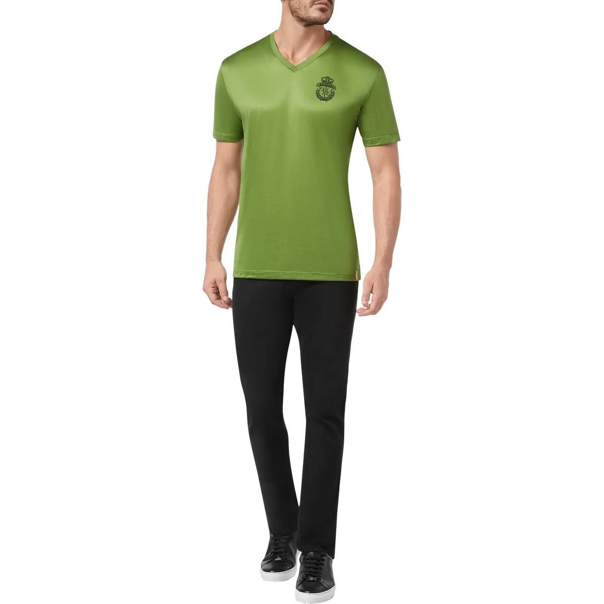 Herren T-Shirt mit V-Ausschnitt und Wappen