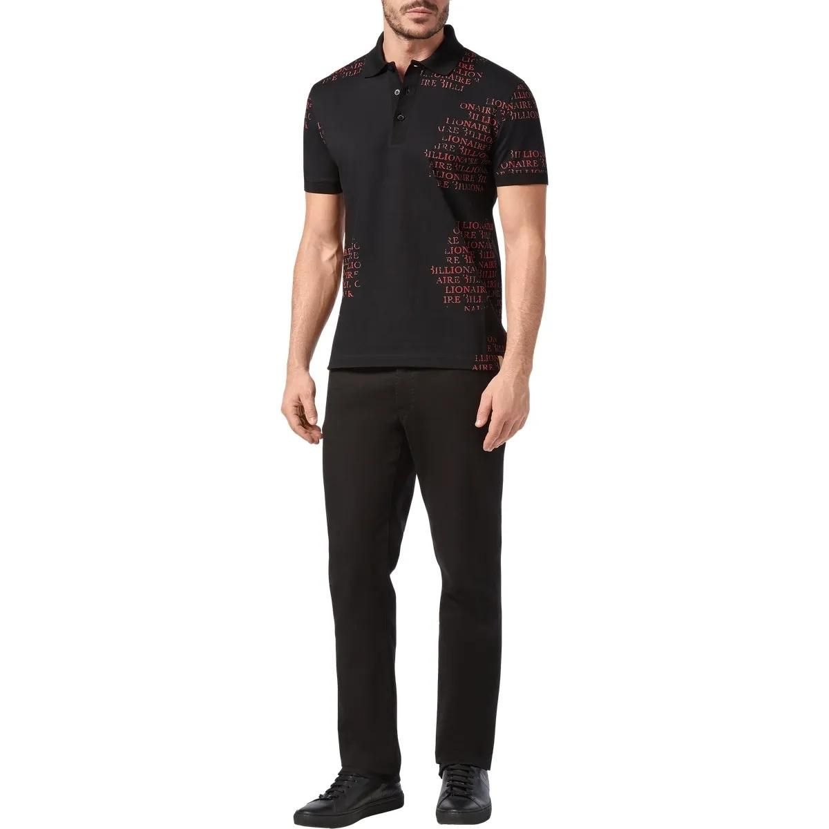 Piqué-Poloshirt aus Baumwolle mit Textdruck