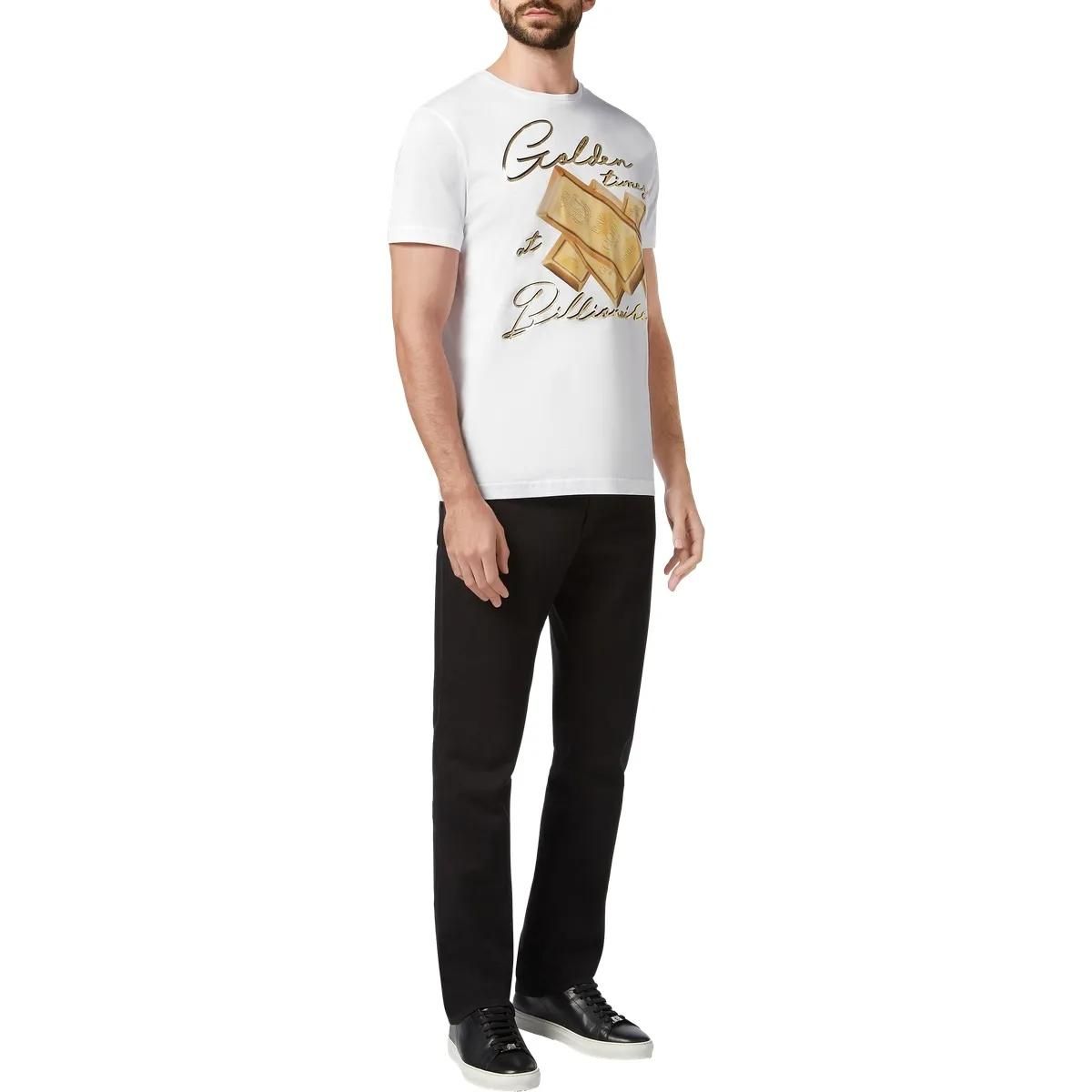 Grafik-T-Shirt mit Goldbarren-Print