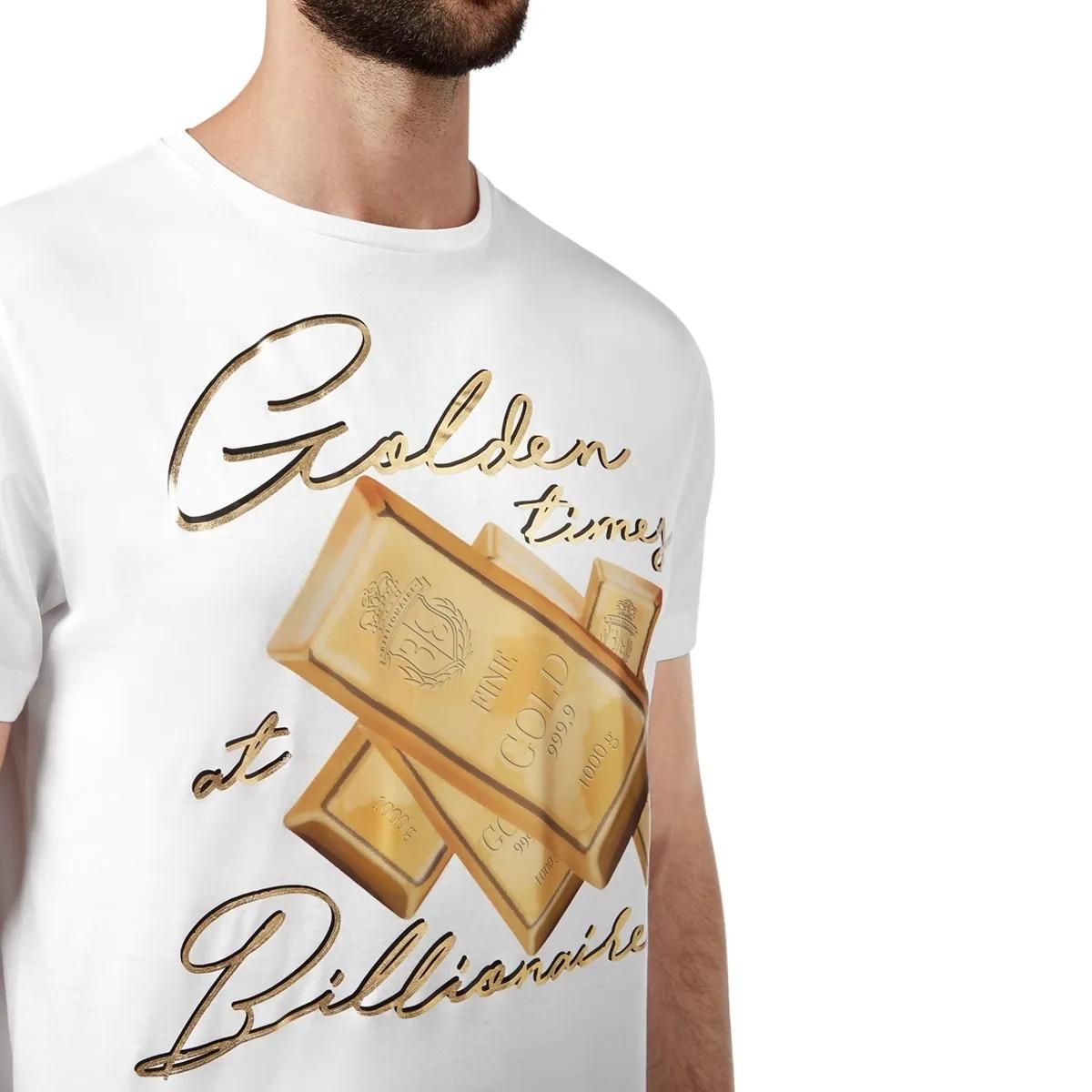 Grafik-T-Shirt mit Goldbarren-Print