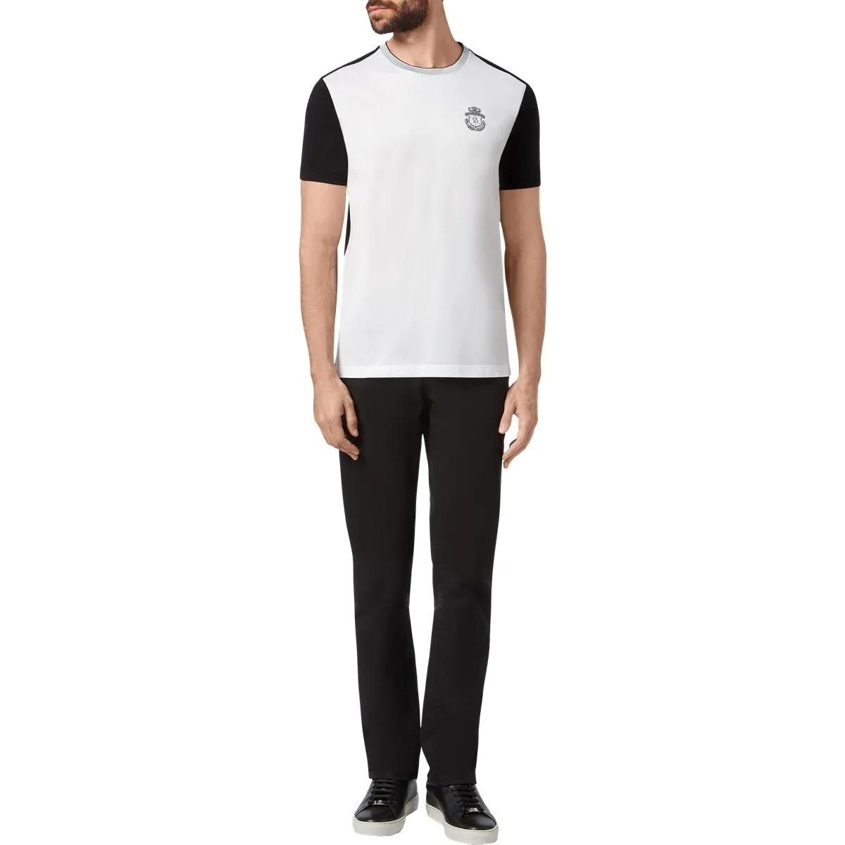 Farbblock T-Shirt aus Baumwoll-Piqué