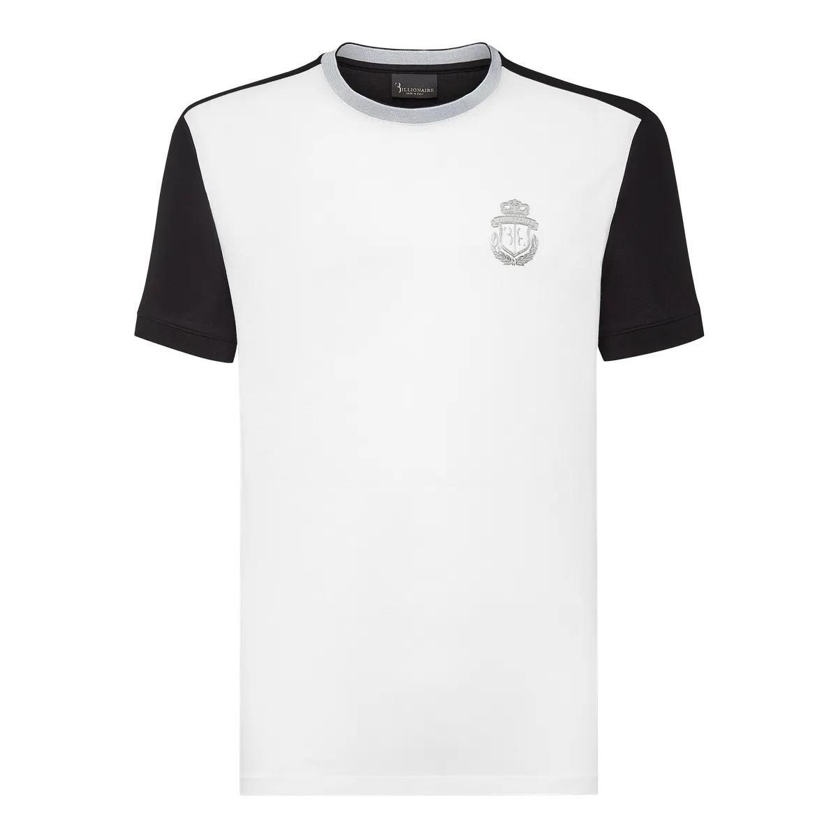 Farbblock T-Shirt aus Baumwoll-Piqué