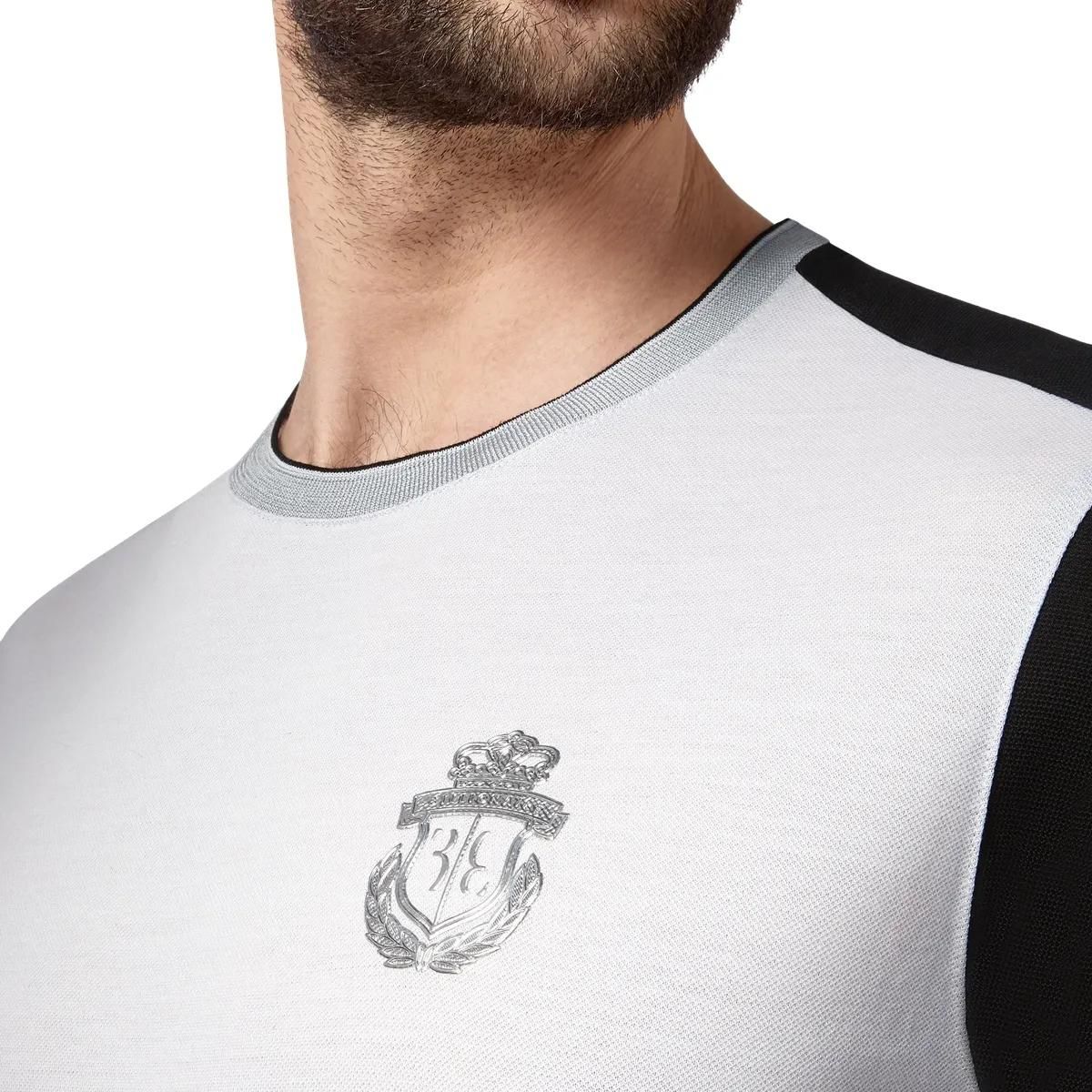 Farbblock T-Shirt aus Baumwoll-Piqué