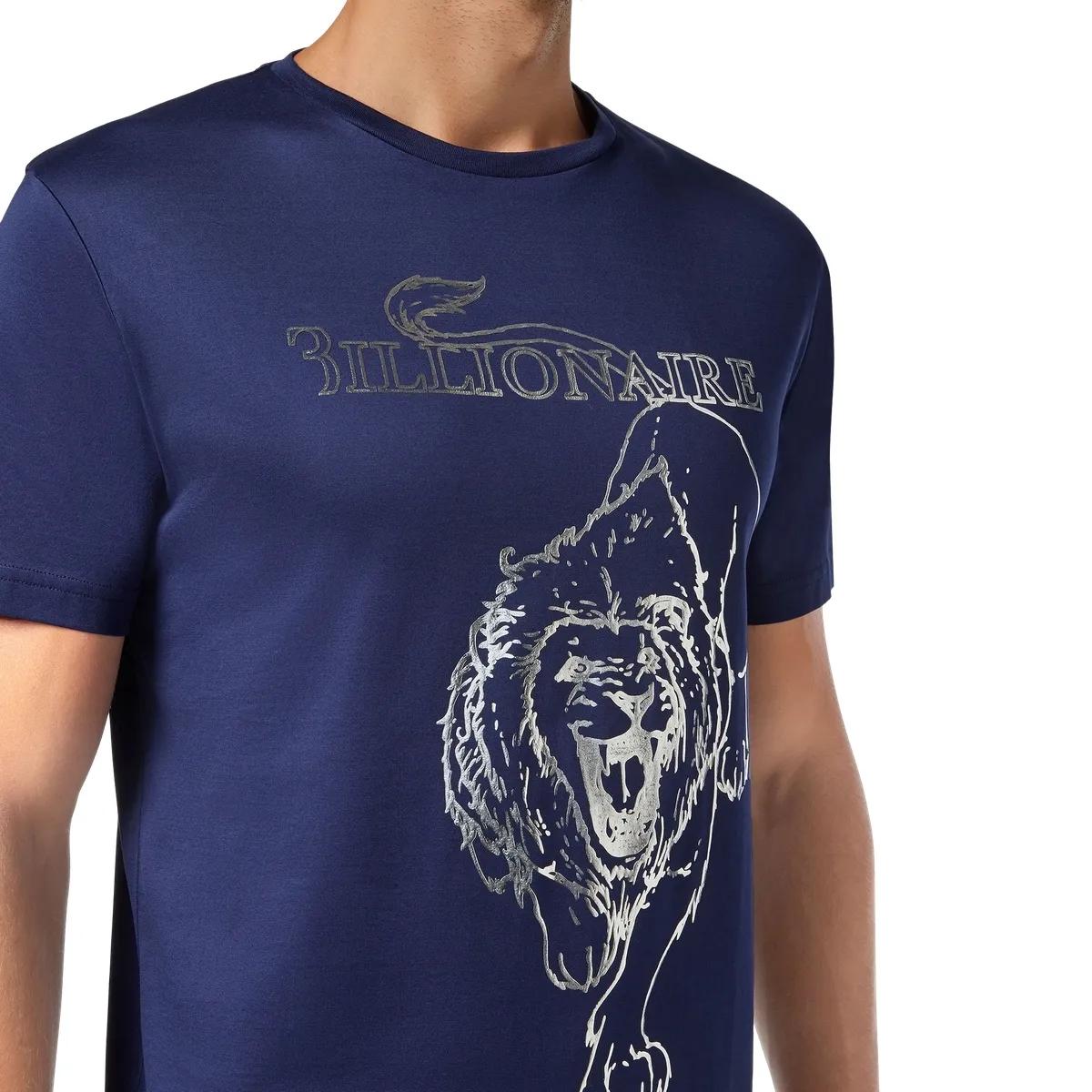 Baumwolljersey T-Shirt mit Löwengrafik