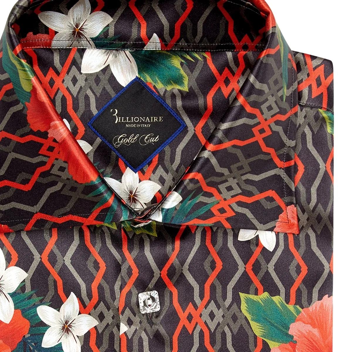 Seidenhemd mit tropischem Blumenmuster