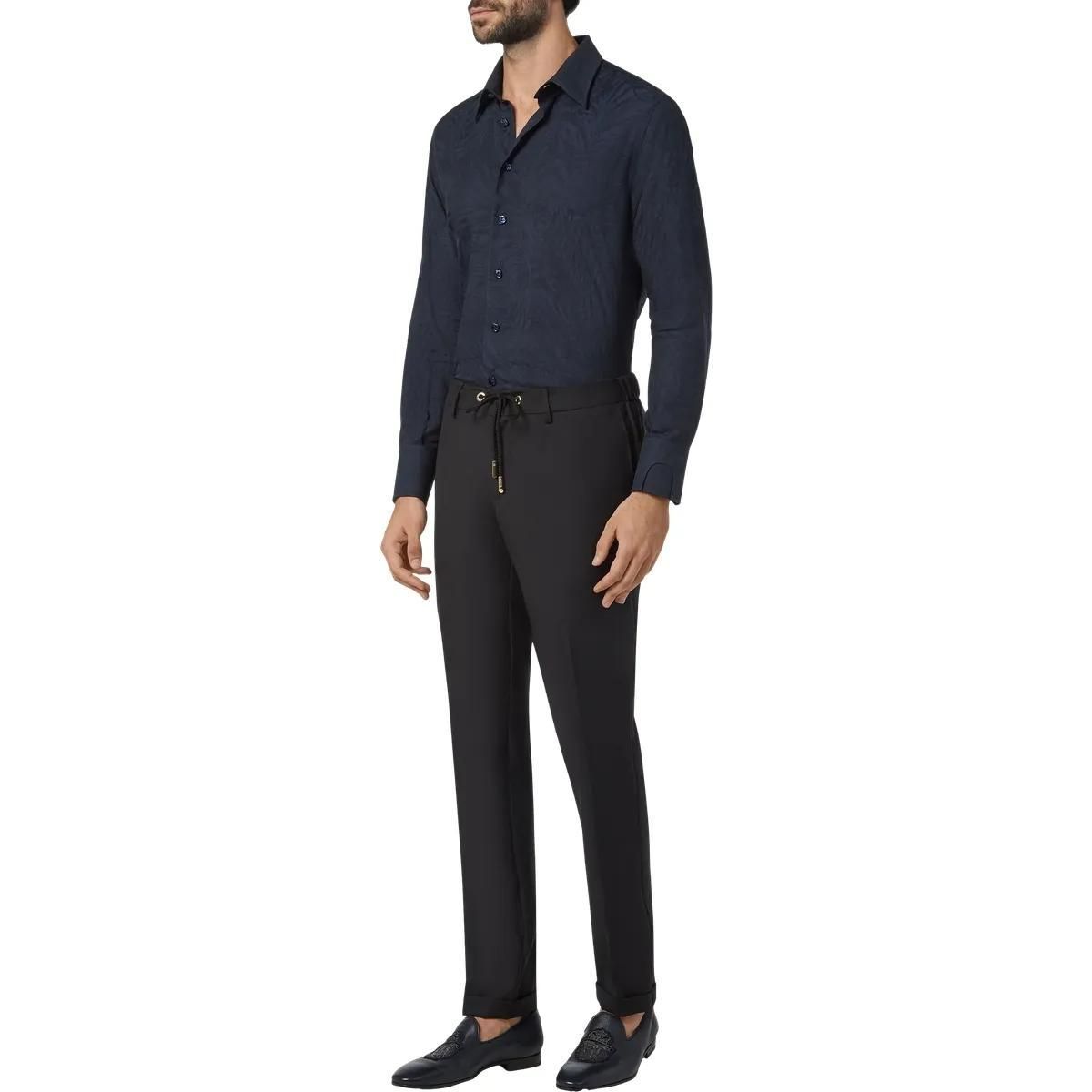 Slim Fit Jacquard Muster Hemd