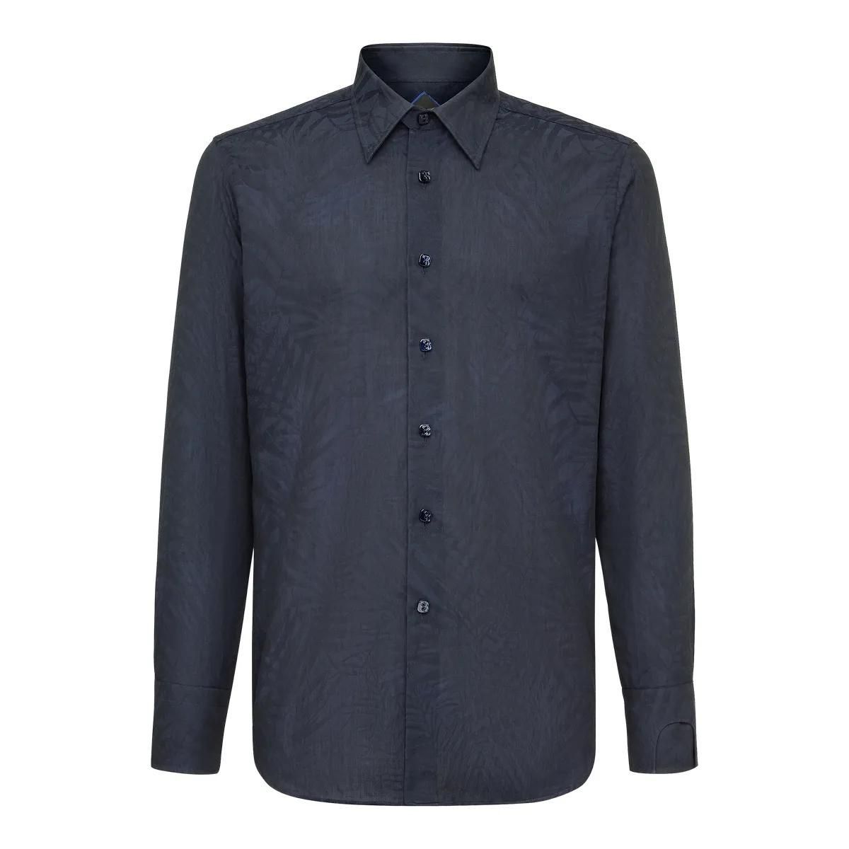 Slim Fit Jacquard Muster Hemd