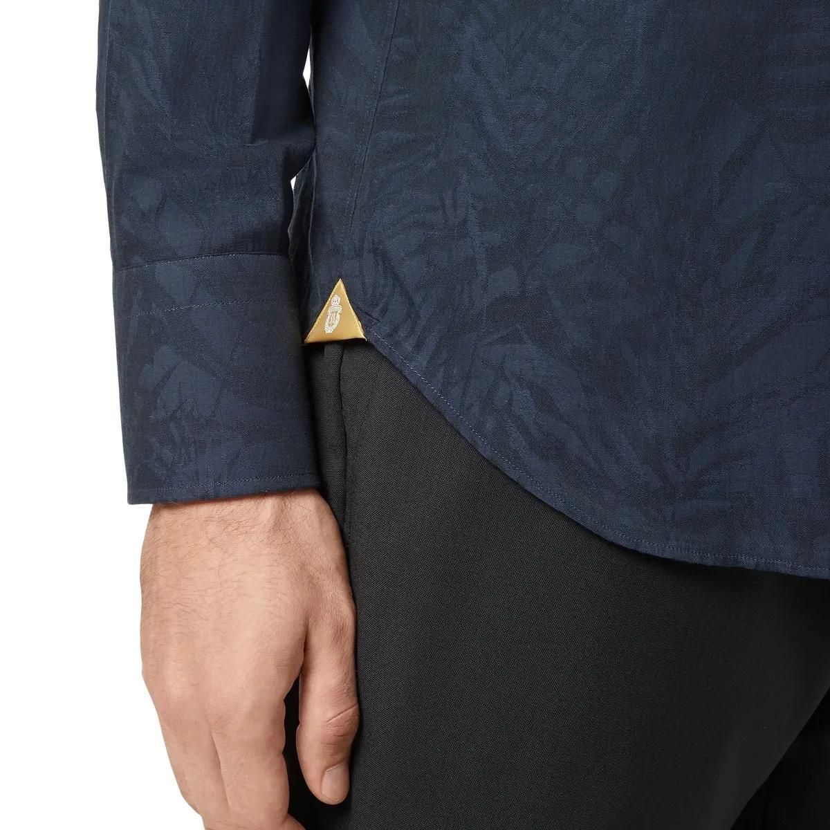 Slim Fit Jacquard Muster Hemd