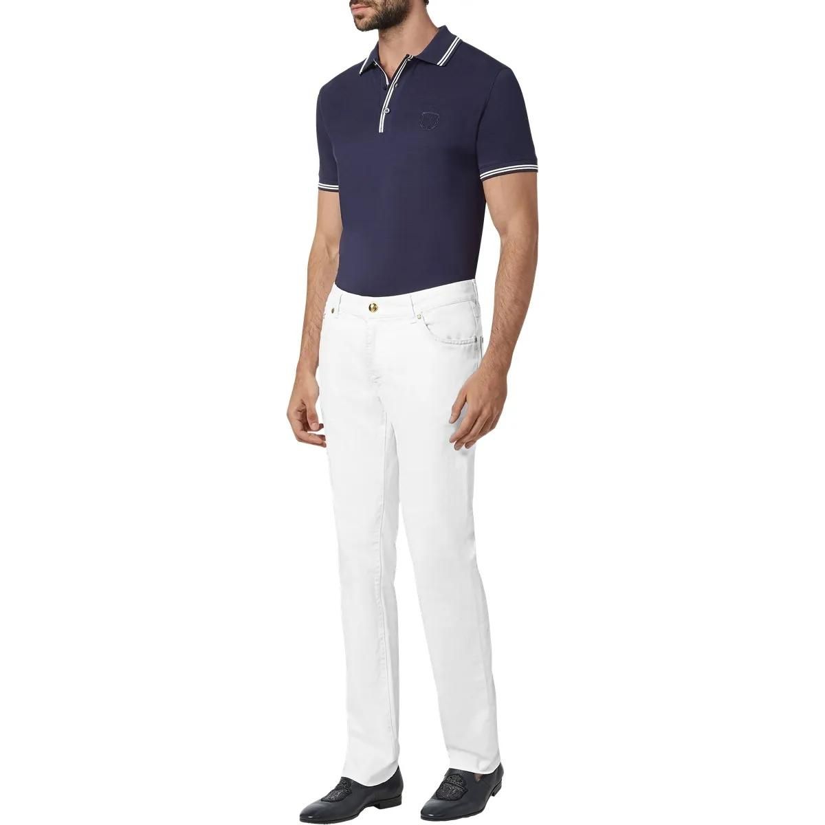 Weiße Regular Fit Jeans aus Denim