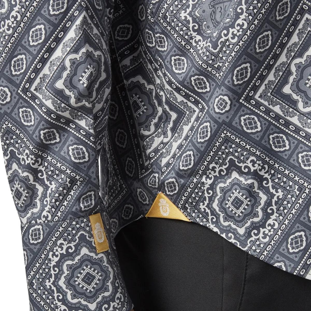 Gemustertes Stretch-Baumwoll-Popeline-Hemd