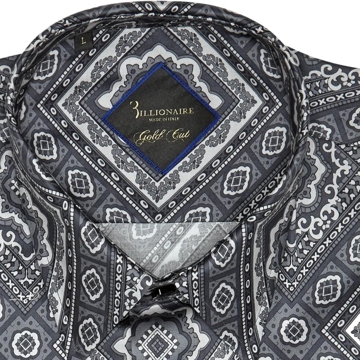 Gemustertes Stretch-Baumwoll-Popeline-Hemd