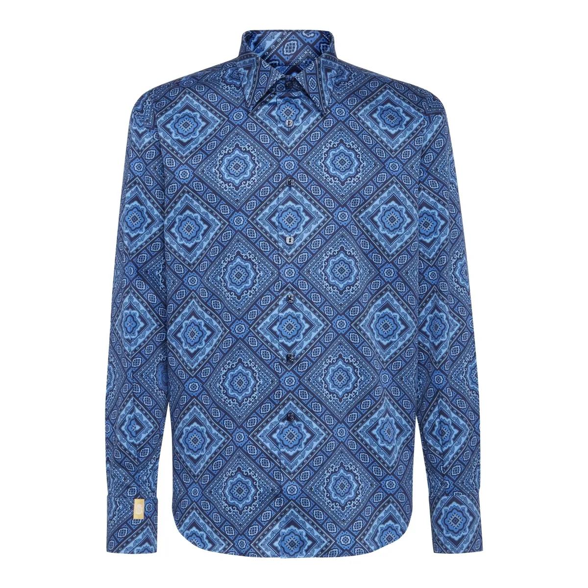 Blaues Hemd mit geometrischem Muster