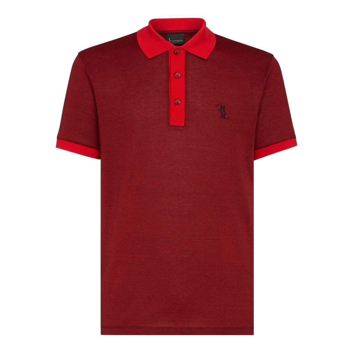 Lion Jacquard Baumwolljersey Poloshirt