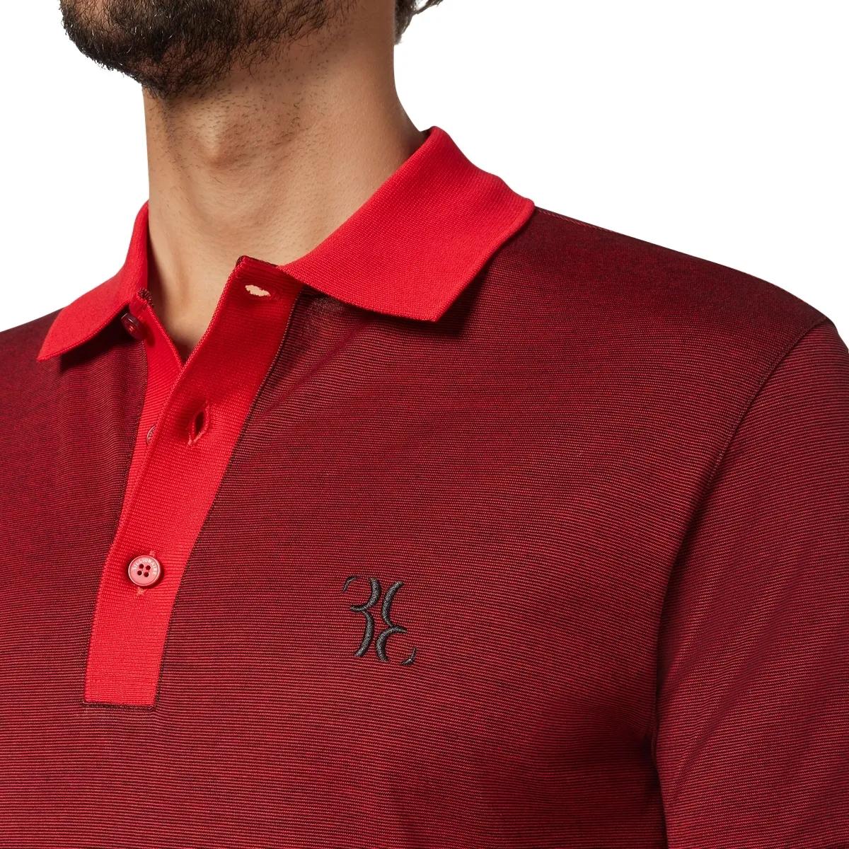 Lion Jacquard Baumwolljersey Poloshirt