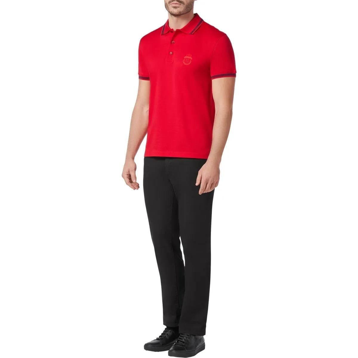 Rotes Baumwoll-Piqué-Poloshirt