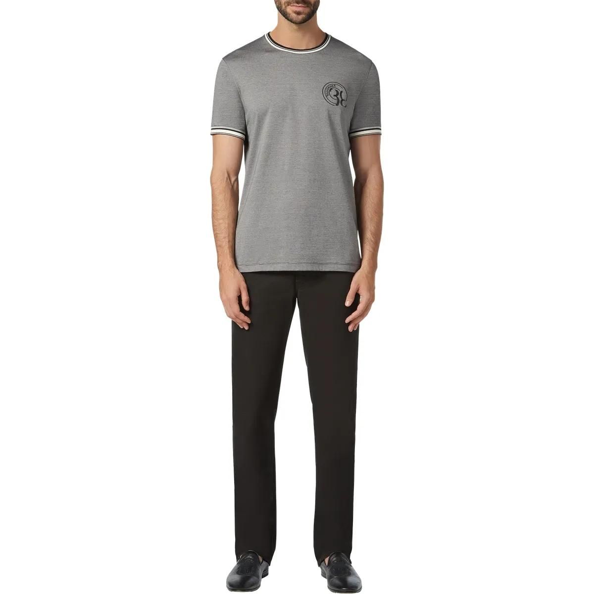 Jersey T-Shirt mit Streifenbesatz