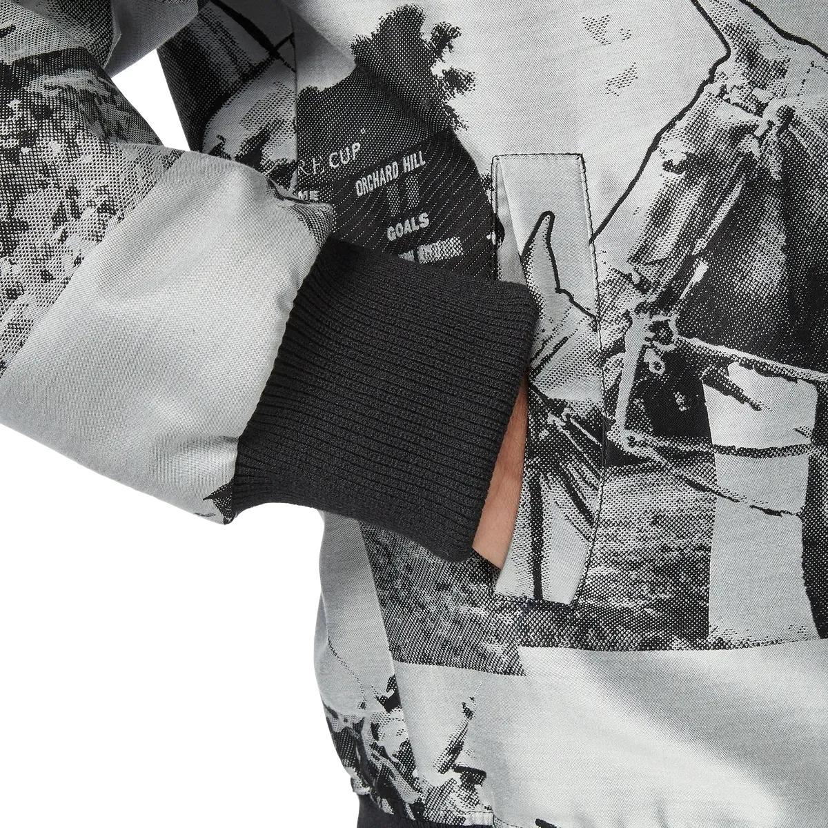 Bomberjacke aus Seide mit Polo-Print