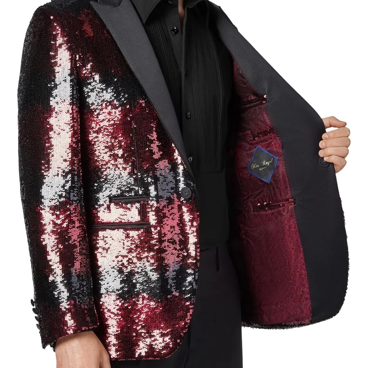 Paillettenbesetzter Abendblazer Farbverlaufsmuster