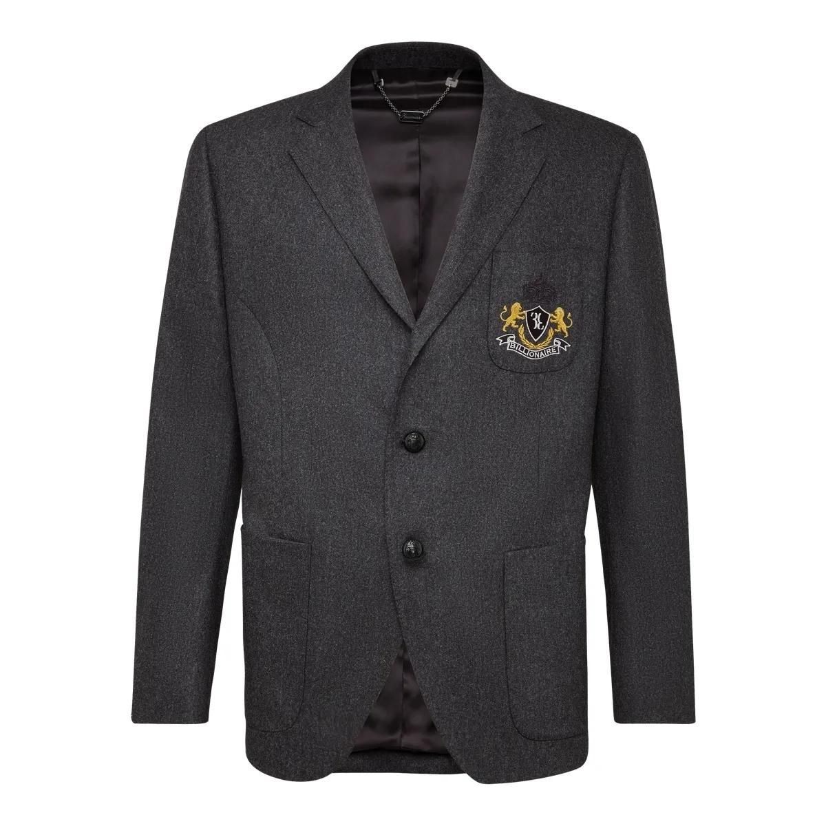 Woll-Kaschmir-Blazer mit Wappen