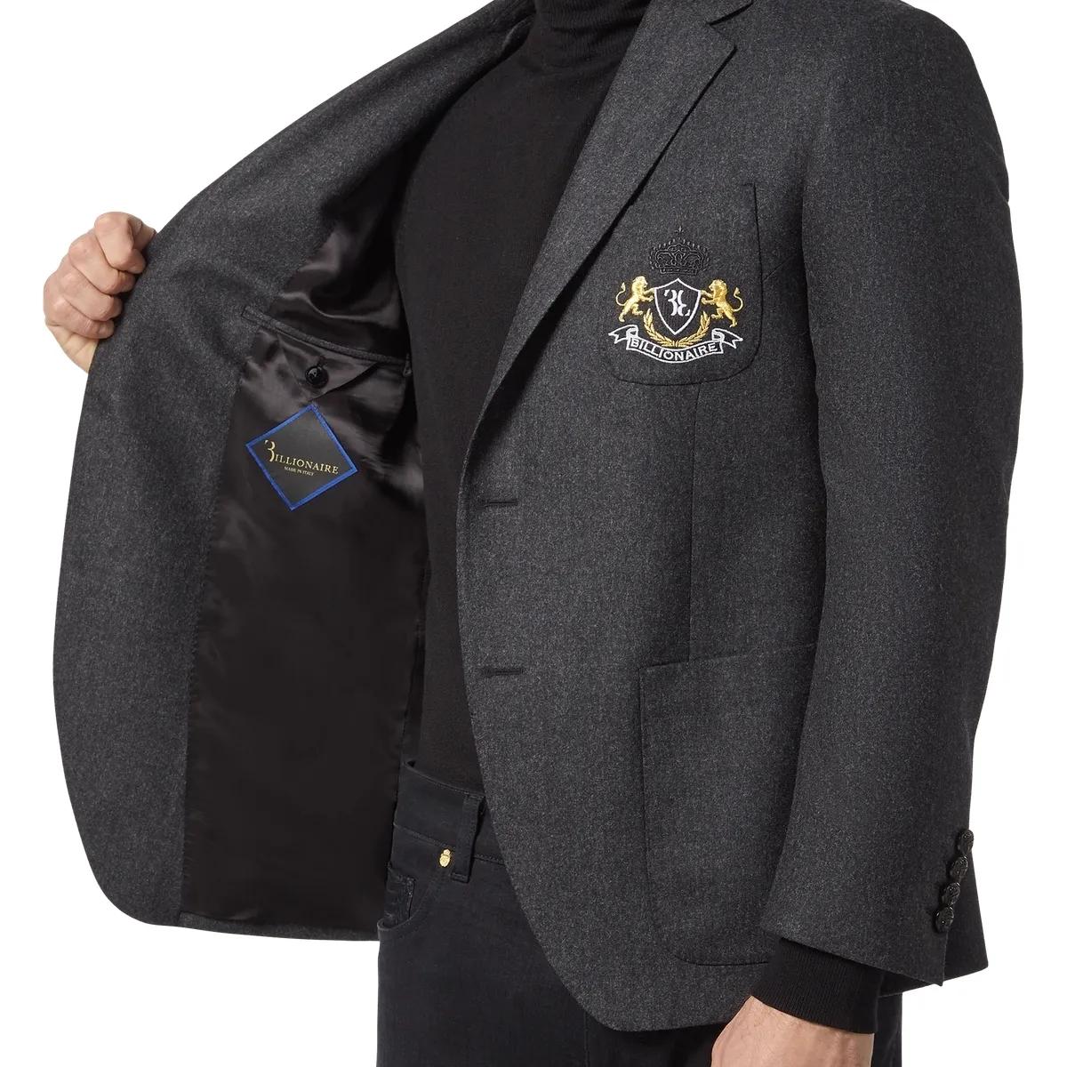 Woll-Kaschmir-Blazer mit Wappen