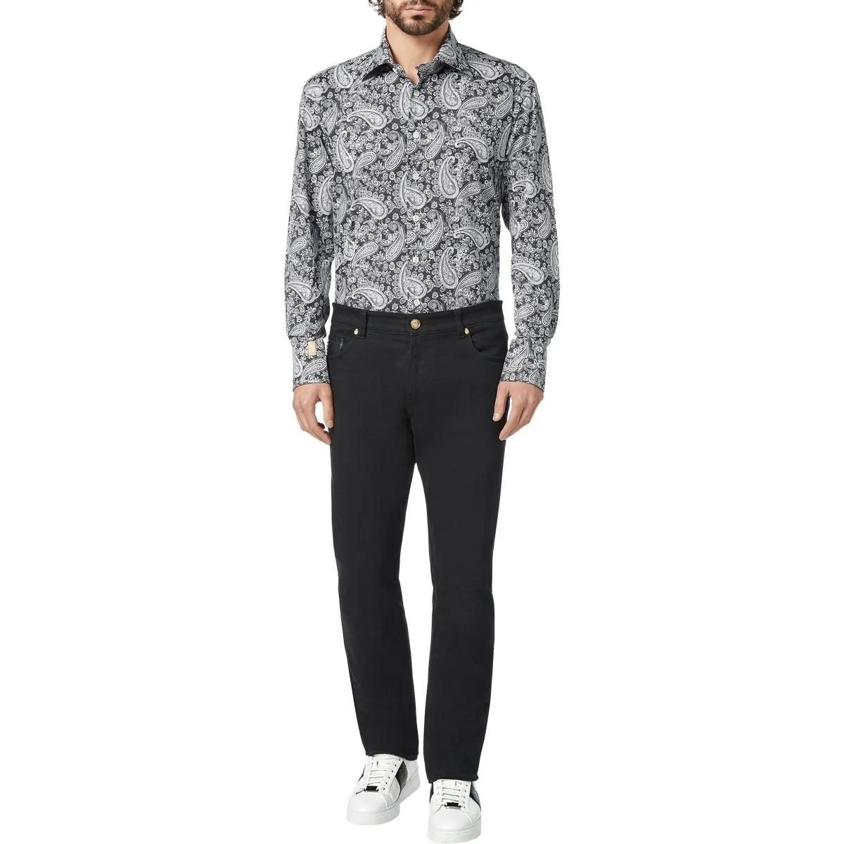 Elegantes Paisley-Print Popeline Hemd