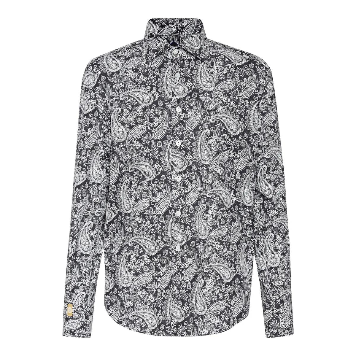 Elegantes Paisley-Print Popeline Hemd