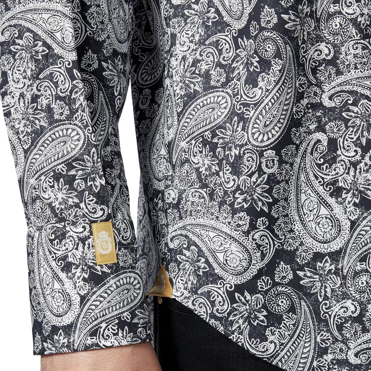 Elegantes Paisley-Print Popeline Hemd