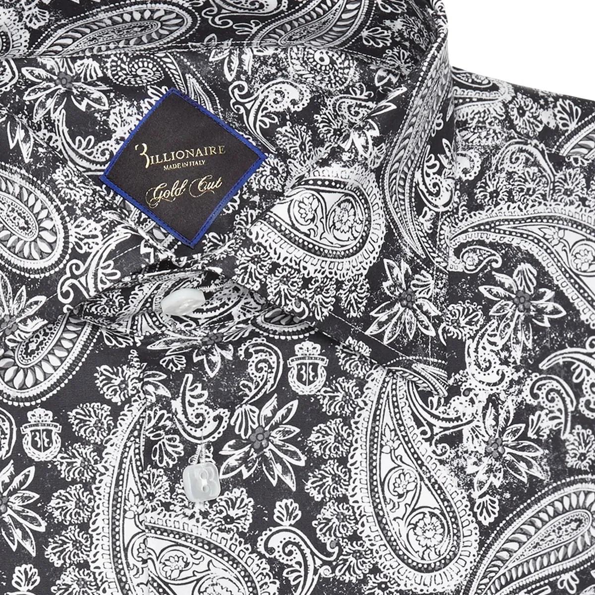 Elegantes Paisley-Print Popeline Hemd