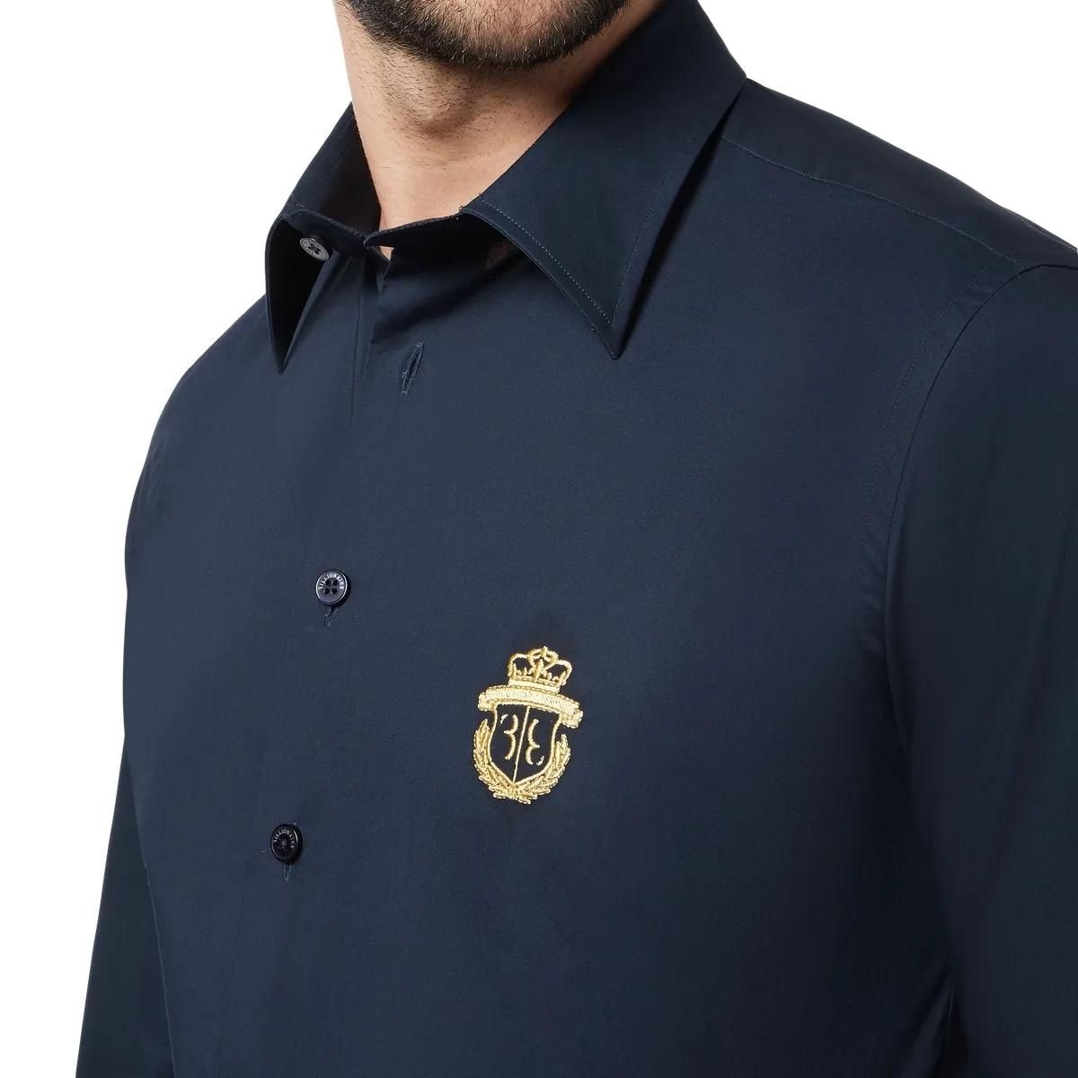 Slim Fit Baumwollhemd mit Wappen