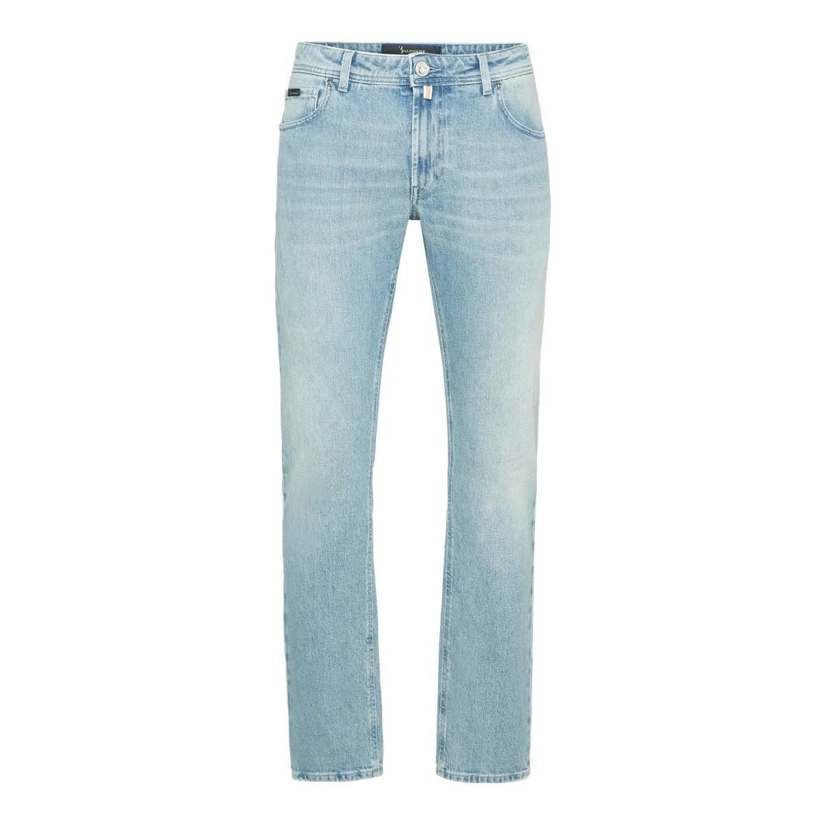 Hell gewaschene Jeans mit geradem Bein