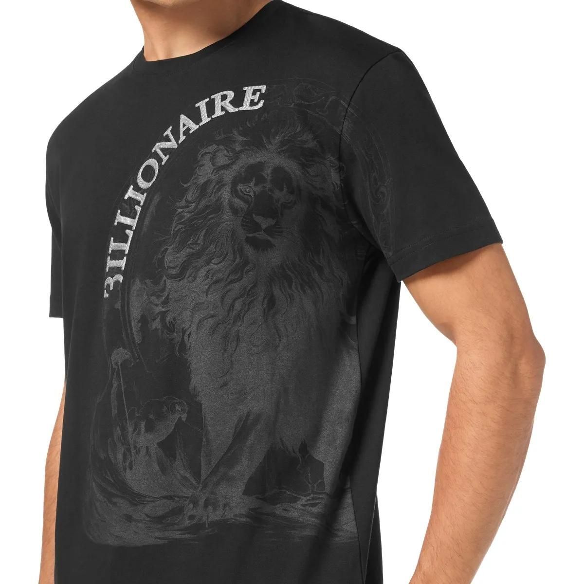 T-Shirt mit Rundhalsausschnitt und Löwenprint