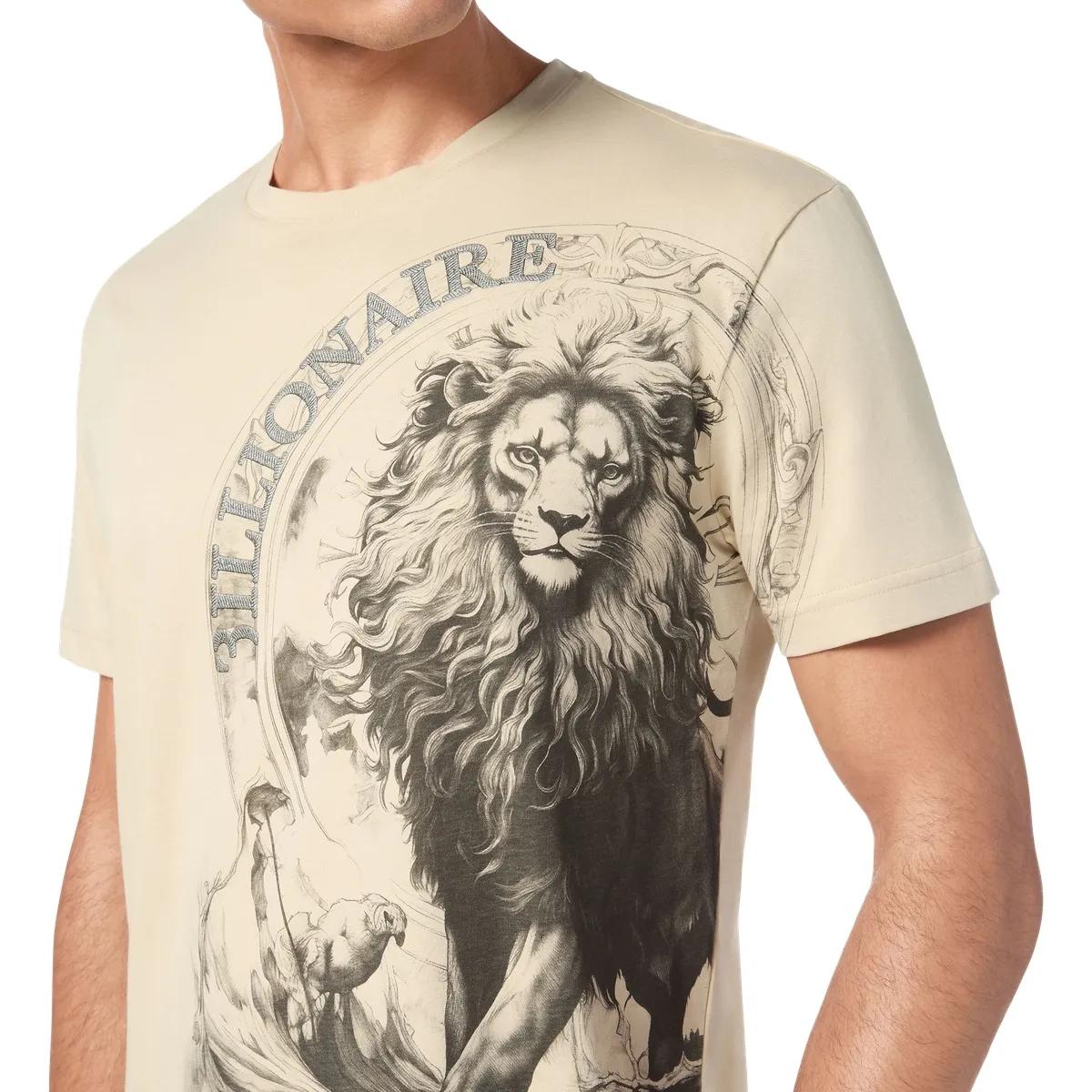 T-Shirt mit Rundhalsausschnitt und Löwenprint