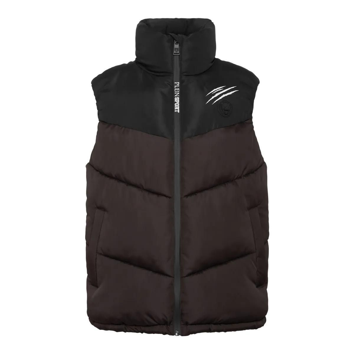 Zweifarbige gepolsterte und gesteppte Weste