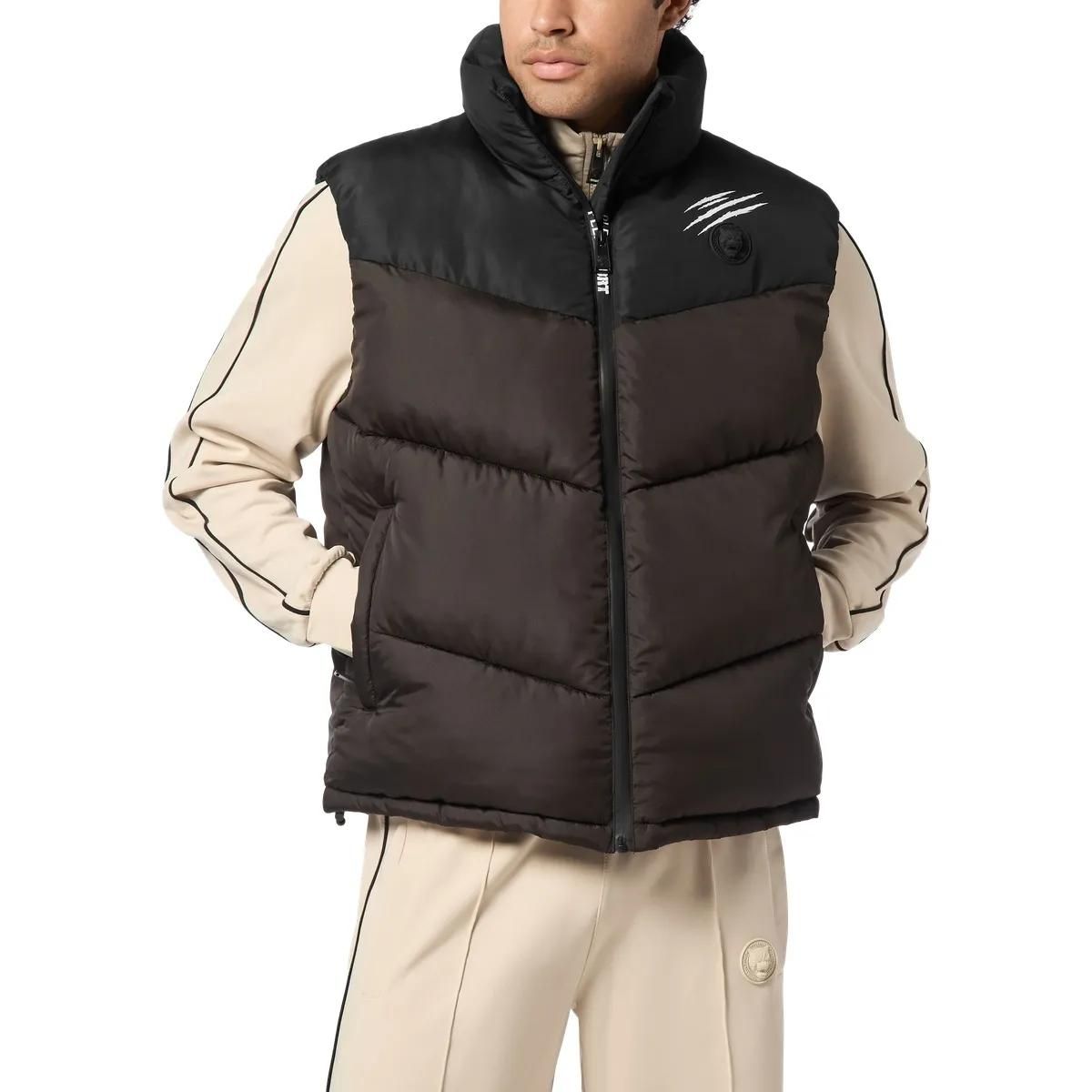 Zweifarbige gesteppte Daunenweste