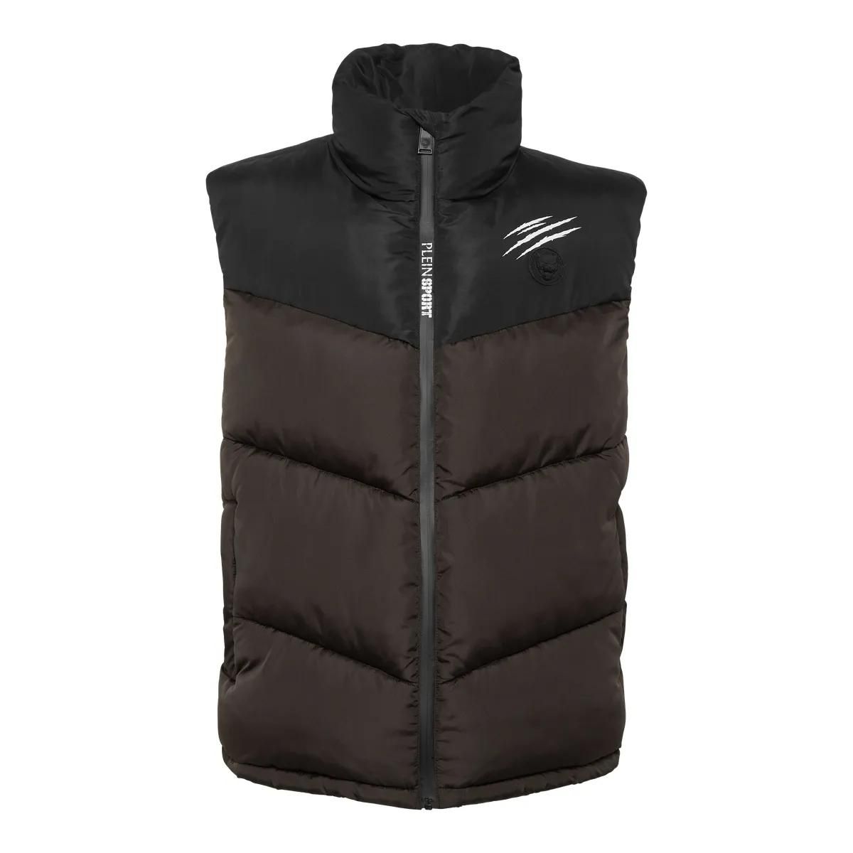 Zweifarbige gesteppte Daunenweste