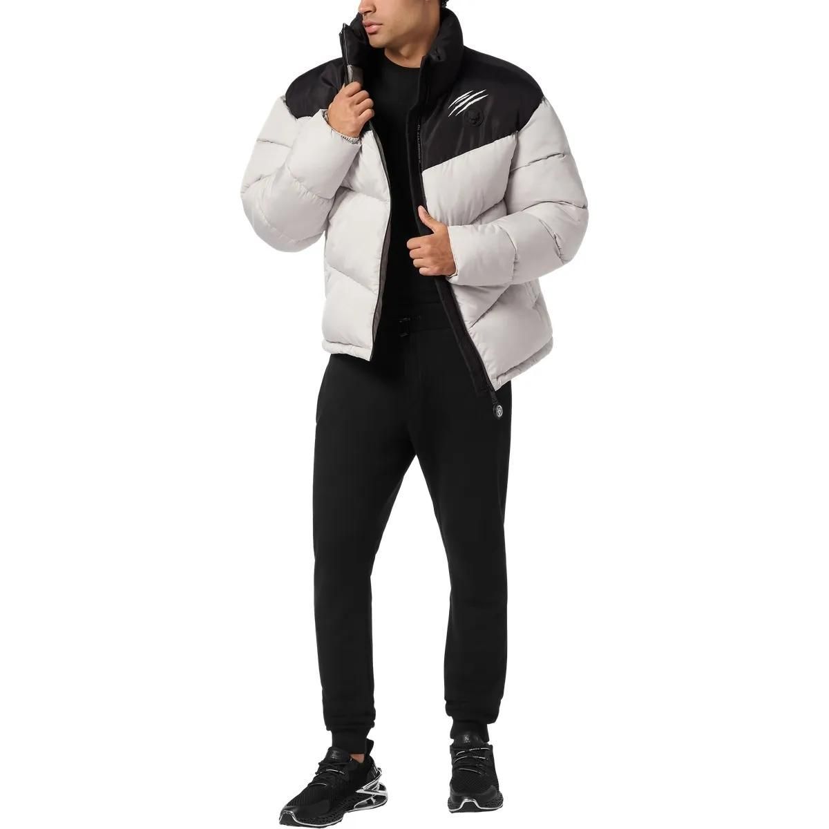 Zweifarbige gefütterte Pufferjacke