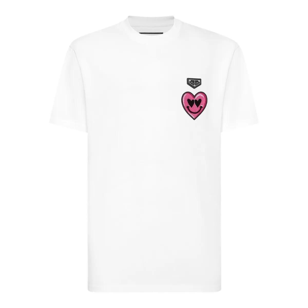 Verspieltes Baumwoll-T-Shirt mit Smile-Patch