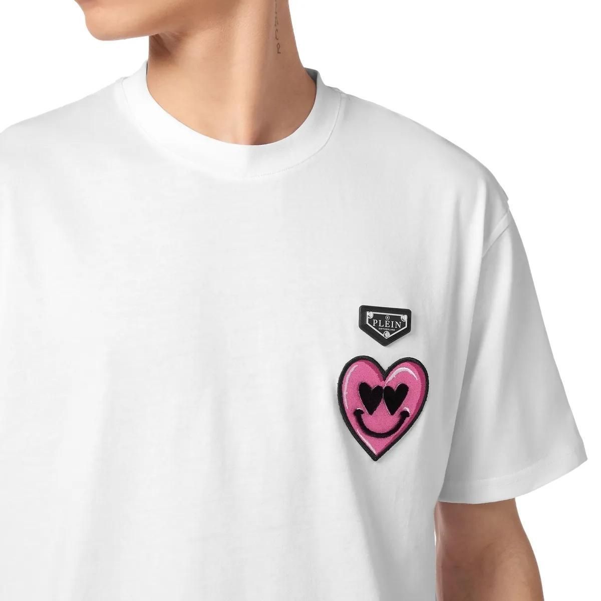 Verspieltes Baumwoll-T-Shirt mit Smile-Patch