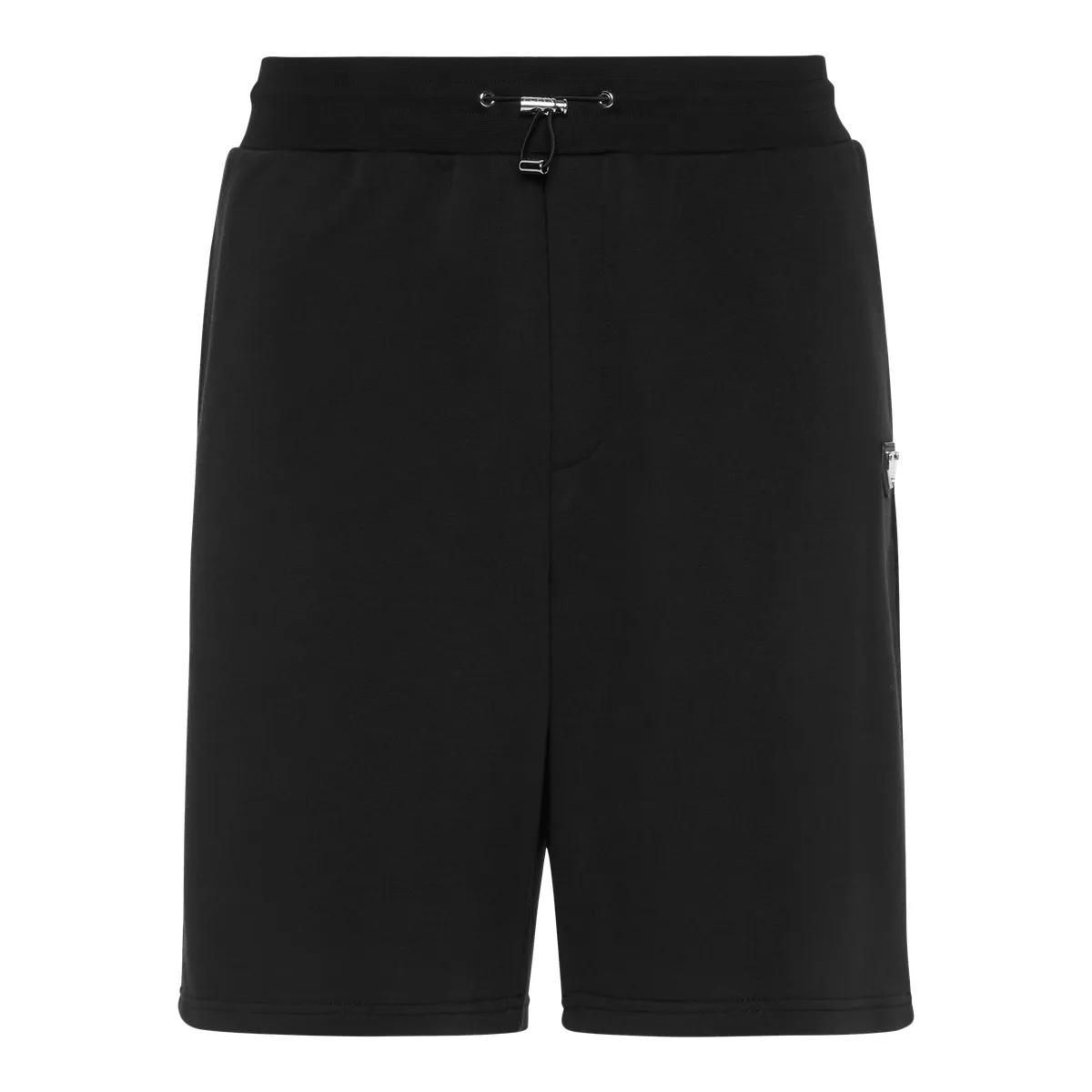 Sportliche schwarze Jersey-Strickshorts