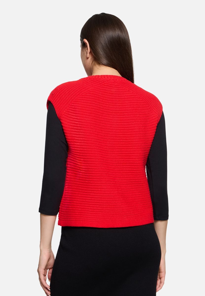 Ärmellose Grobstrickjacke